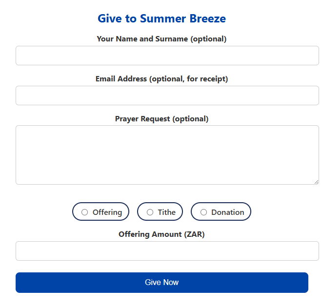Donation Page Screenshot